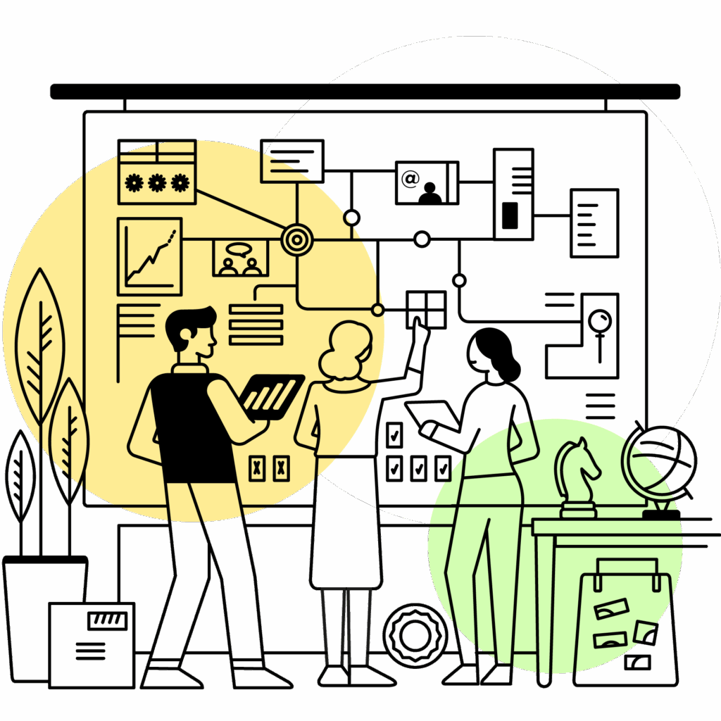 Illustration section Stratégie de marché